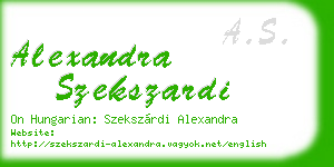 alexandra szekszardi business card