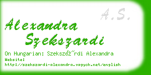 alexandra szekszardi business card